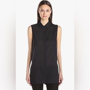 Helmut Lang Sleeveless Cotton Tunic in Black M